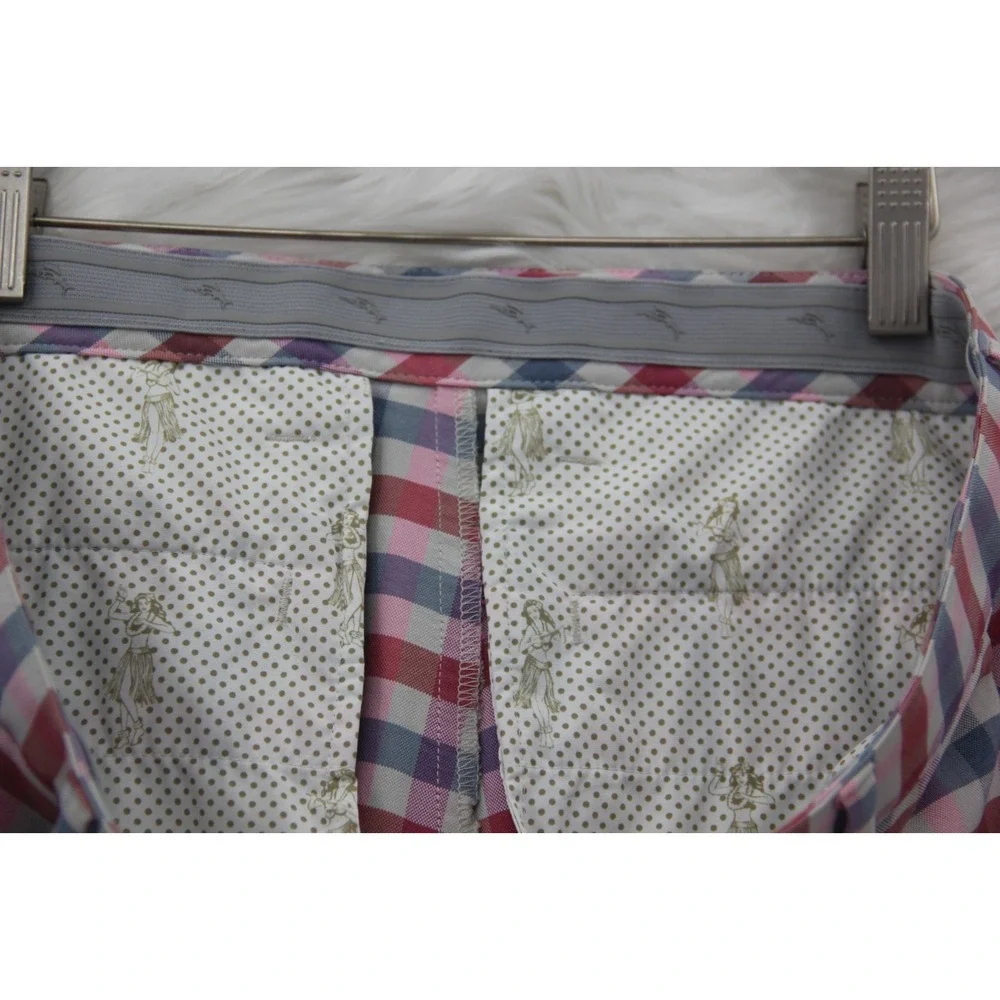 Tommy Bahama Beach Driver Check Shorts Men's 32 Blue Red Performance Golf #1446